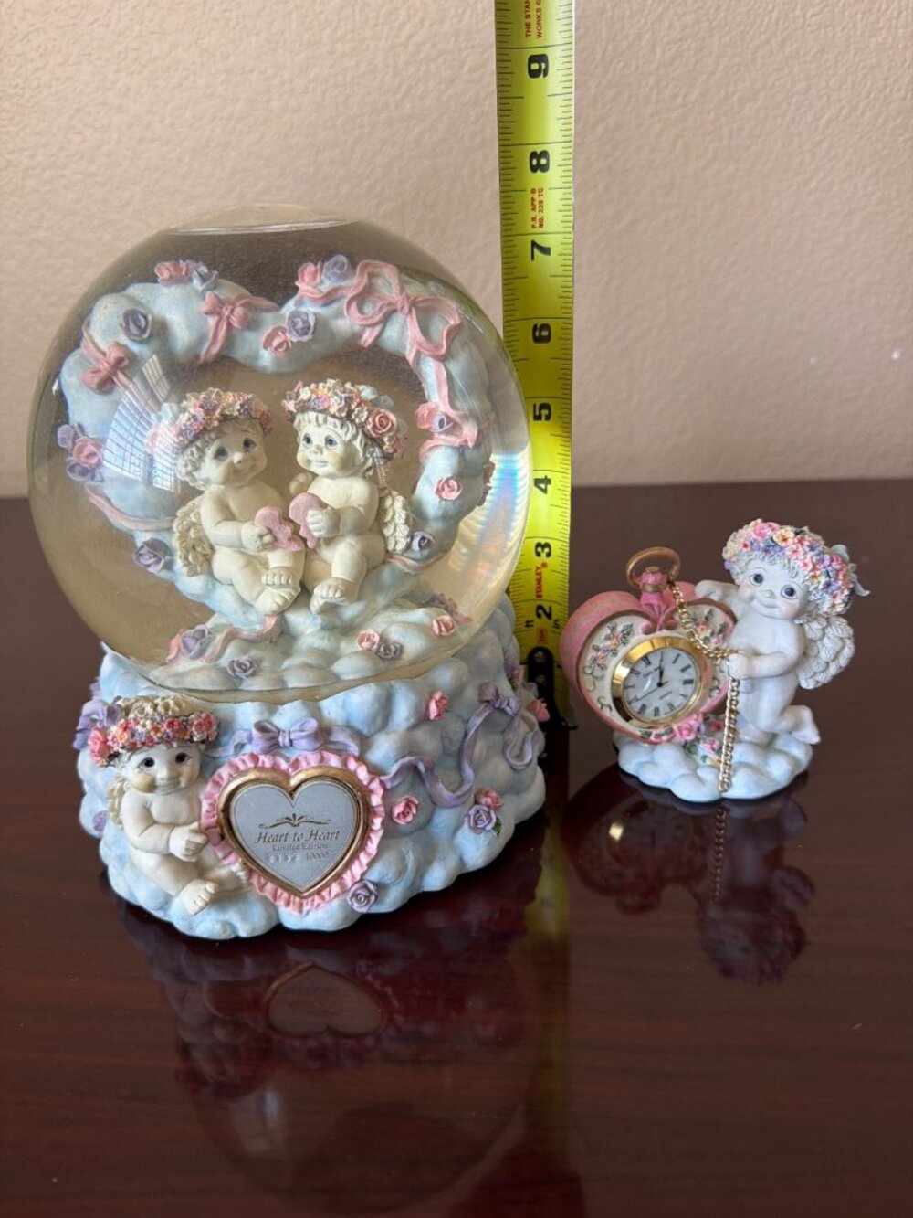 2 X Dreamsicles Heart to Heart Musical Water Globe & Pocket Watch Clock Set 2000 - Picture 2 of 15